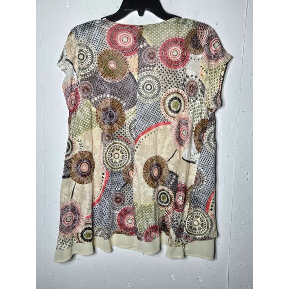 American Rag Women Multicolor Asymmetric Layered Top Plus Size 1X Y2K Fairy Boho - Picture 3 of 9